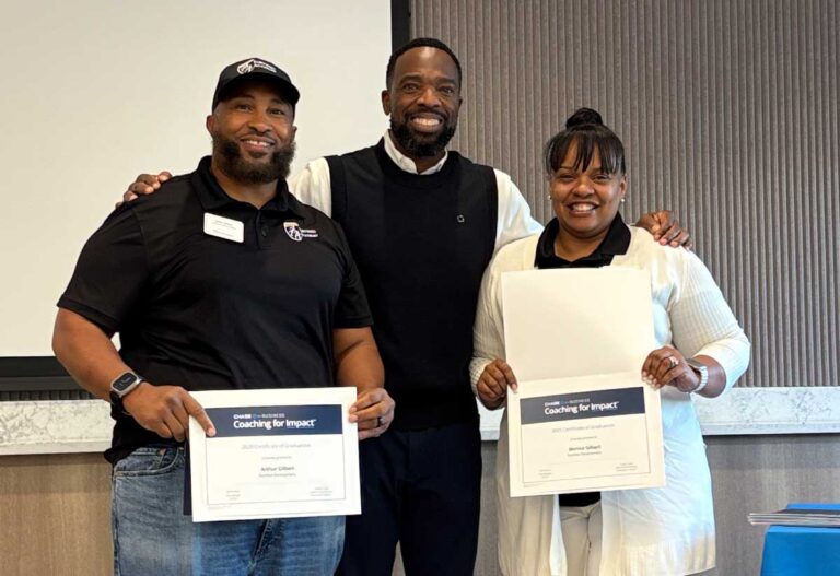 Fortified Academy Founders Arthur Gilbert and Monica Gilbert at the graduation from Chase for Business Coaching for Impact